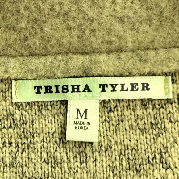 Trisha Tyler Women's Vibrant Green Button Down Long Sleeve Sweater Knit Blazer M - Picture 5 of 11